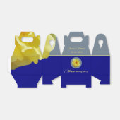 Roos marineblauw grijze bruiloft personaliseren bedankdoosjes (Uitgevouwen)