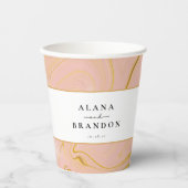 Roos marmer Agate Glitter Names Weddenschap Paper  Papieren Bekers (Voorkant)