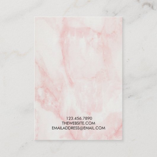 Roos marmer Earring Display Kaart Visitekaartje (Achterkant)