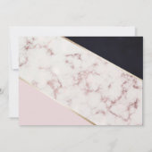 roos marmer elegant geometrisch monogram notitiekaartje (Achterkant)