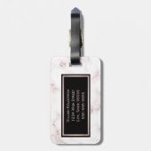 Roos Marmer Roos Gold Monogrammen Naam Bagagelabel (Achterkant verticaal)