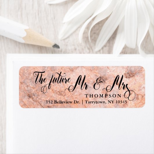 Roos Marmeren Script De toekomst Mr en Mrs Etiket (Insitu)