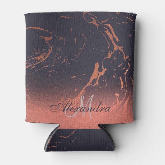 Roos Marmeren Textuur Blikjeskoeler (Voorkant)