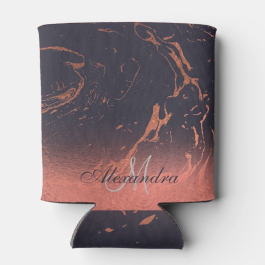 Roos Marmeren Textuur Blikjeskoeler (Achterkant)