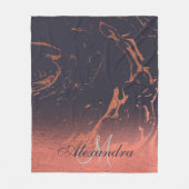 Roos Marmeren Textuur Fleece Deken (Voorkant)