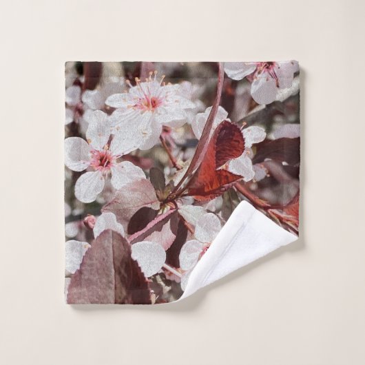 Roos Maroon Flora Bad Handdoek (Wasdoekje)