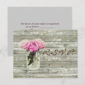 roos mason jar bruiloft rsvp uitnodiging briefkaart (Voorkant / Achterkant)