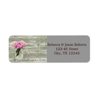 roos mason jar bruiloft rustig land etiket