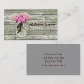 roos mason jar bruiloft rustig land visitekaartje (Voorkant / Achterkant)