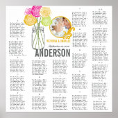 Roos  Mason Jar Seating Chart Poster (Voorkant)