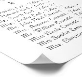 Roos  Mason Jar Seating Chart Poster (Hoek)