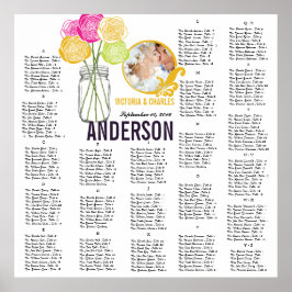 Roos Mason Jar Seating Chart Poster