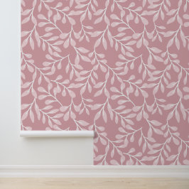 Roos Mauve bladontwerp Behang