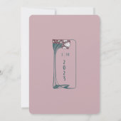 Roos Mauve Maroon Rode Sage Bruiloft Kaart (Achterkant)