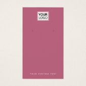 Roos Mauve Toevoegen logo Oorbel Display Card Visitekaartje (Voorkant)