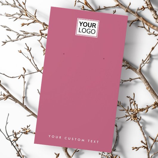 Roos Mauve Toevoegen logo Oorbel Display Card Visitekaartje