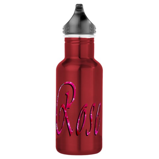 Roos, meisjesnaam, Logo, herbruikbare waterfles. Waterfles (Rechts)