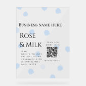 Roos melk handgemaakte zeep bedrijf QR code toevoe Acryl Bord (Voorkant)