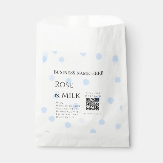Roos melk handgemaakte zeep bedrijf QR code toevoe Bedankzakje (Voorkant)