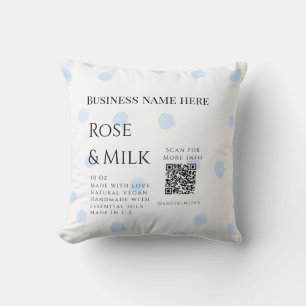 Roos melk handgemaakte zeep bedrijf QR code toevoe Kussen
