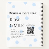 Roos melk handgemaakte zeep bedrijf QR code toevoe Notitieboek (Achterkant)