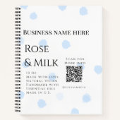 Roos melk handgemaakte zeep bedrijf QR code toevoe Notitieboek (Voorkant)
