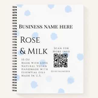 Roos melk handgemaakte zeep bedrijf QR code toevoe Notitieboek
