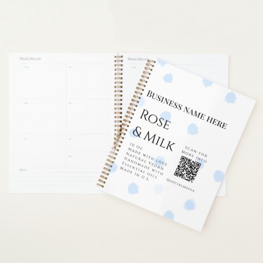 Roos melk handgemaakte zeep bedrijf QR code toevoe Planner (Display)