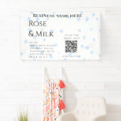 Roos melk handgemaakte zeep bedrijf QR code toevoe Spandoek (Insitu)