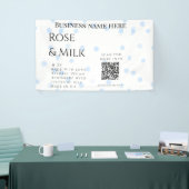 Roos melk handgemaakte zeep bedrijf QR code toevoe Spandoek (Beurs)