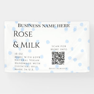 Roos melk handgemaakte zeep bedrijf QR code toevoe Spandoek