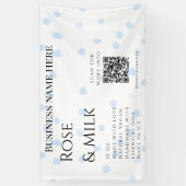 Roos melk handgemaakte zeep bedrijf QR code toevoe Spandoek (Verticaal)