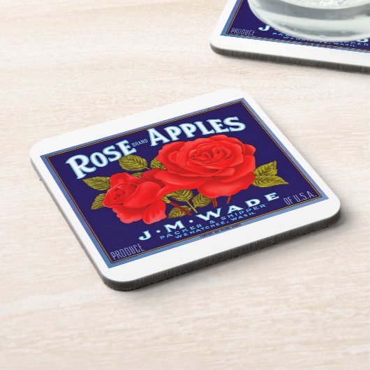 Roos merkappels bier onderzetter (Linkerzijde)