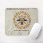 Roos met 32 winden van de wereld muismat (Met muis)