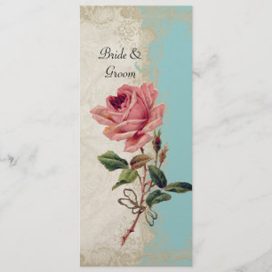  Roos met barokke stijl Aqua Blue in Cream Lace Menu