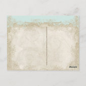 Roos met barokke stijl Aqua n Cream Lace Briefkaart (Achterkant)