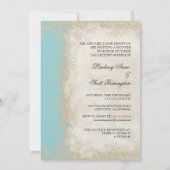  Roos met barokke stijl Aqua n Cream Lace Kaart (Achterkant)