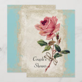  Roos met barokke stijl Aqua n Cream Lace Kaart (Voorkant / Achterkant)