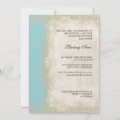  Roos met barokke stijl Aqua n Cream Lace Kaart (Achterkant)