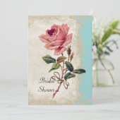  Roos met barokke stijl Aqua n Cream Lace Kaart (Staand voorkant)