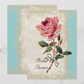  Roos met barokke stijl Aqua n Cream Lace Kaart (Voorkant / Achterkant)