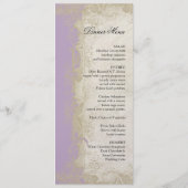  Roos met barokke stijl Lila in Cream Lace Menu (Achterkant)