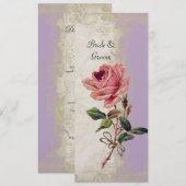  Roos met barokke stijl Lila in Cream Lace Menu (Voorkant / Achterkant)