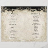  Roos met barokke stijl zwart in Cream Lace (Achterkant)