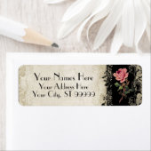  Roos met barokke stijl zwart in Cream Lace Etiket (Insitu)