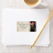  Roos met barokke stijl zwart in Cream Lace Etiket (Insitu)