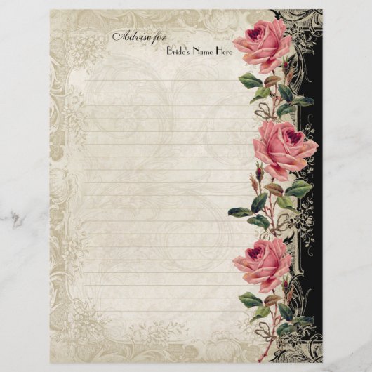  Roos met barokke stijl zwart in Cream Lace Flyer (Achterkant)