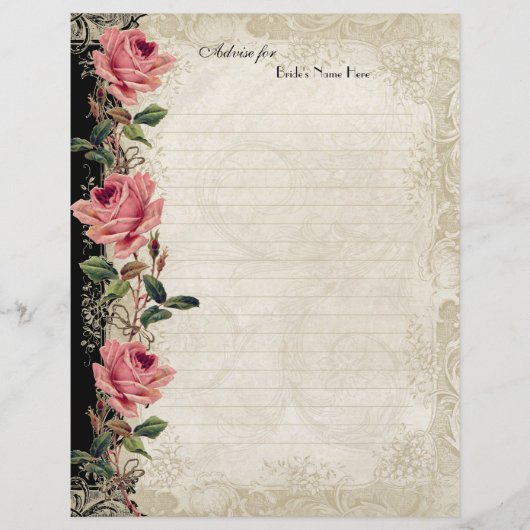  Roos met barokke stijl zwart in Cream Lace Flyer (Voorkant)