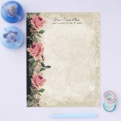 Roos met barokke stijl zwart in Cream Lace Flyer (Enkel)