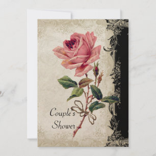  Roos met barokke stijl zwart in Cream Lace Kaart